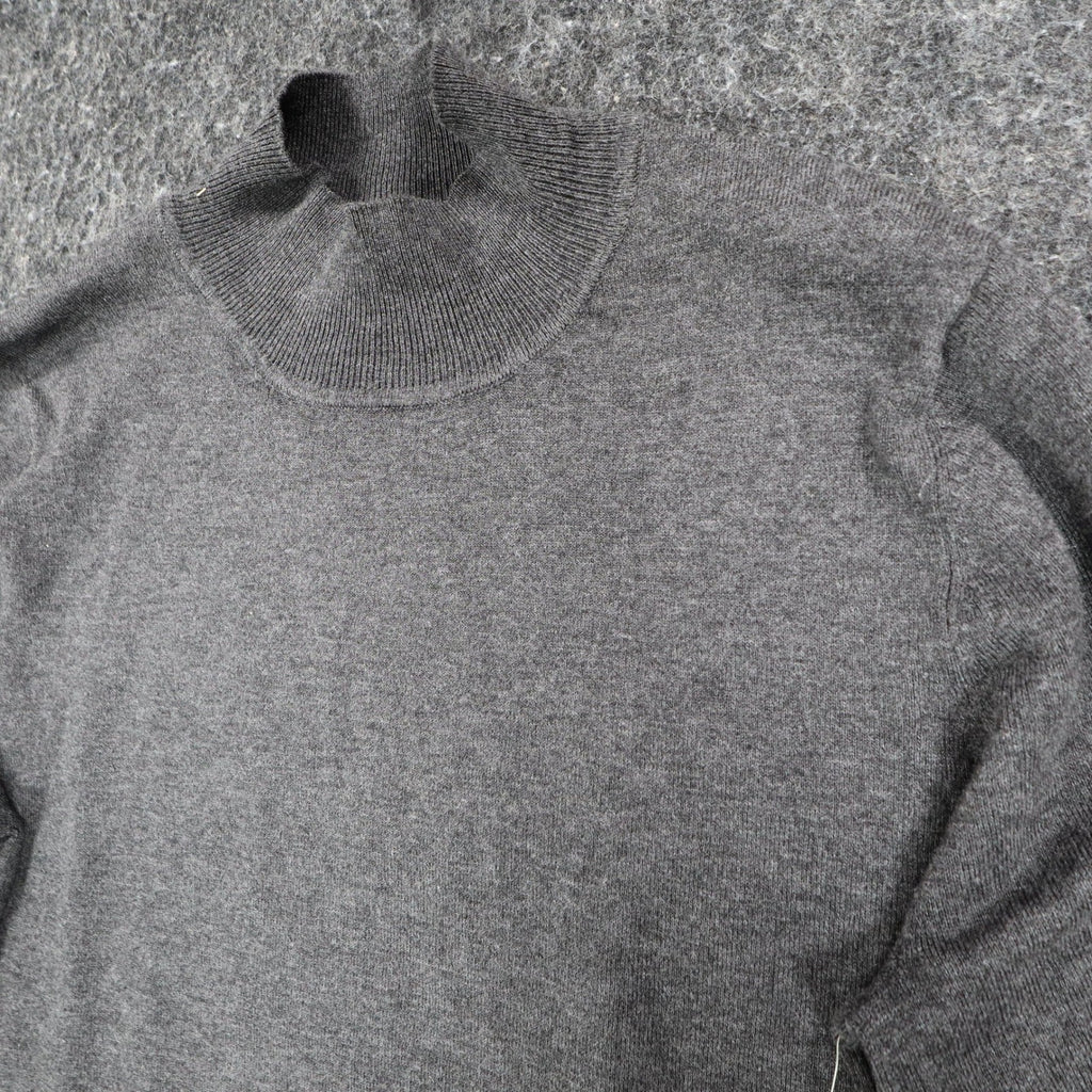 Erin London Women Large Mock Neck Balloon Sleeve Knit Top Gray 00125 NWT - take2supply