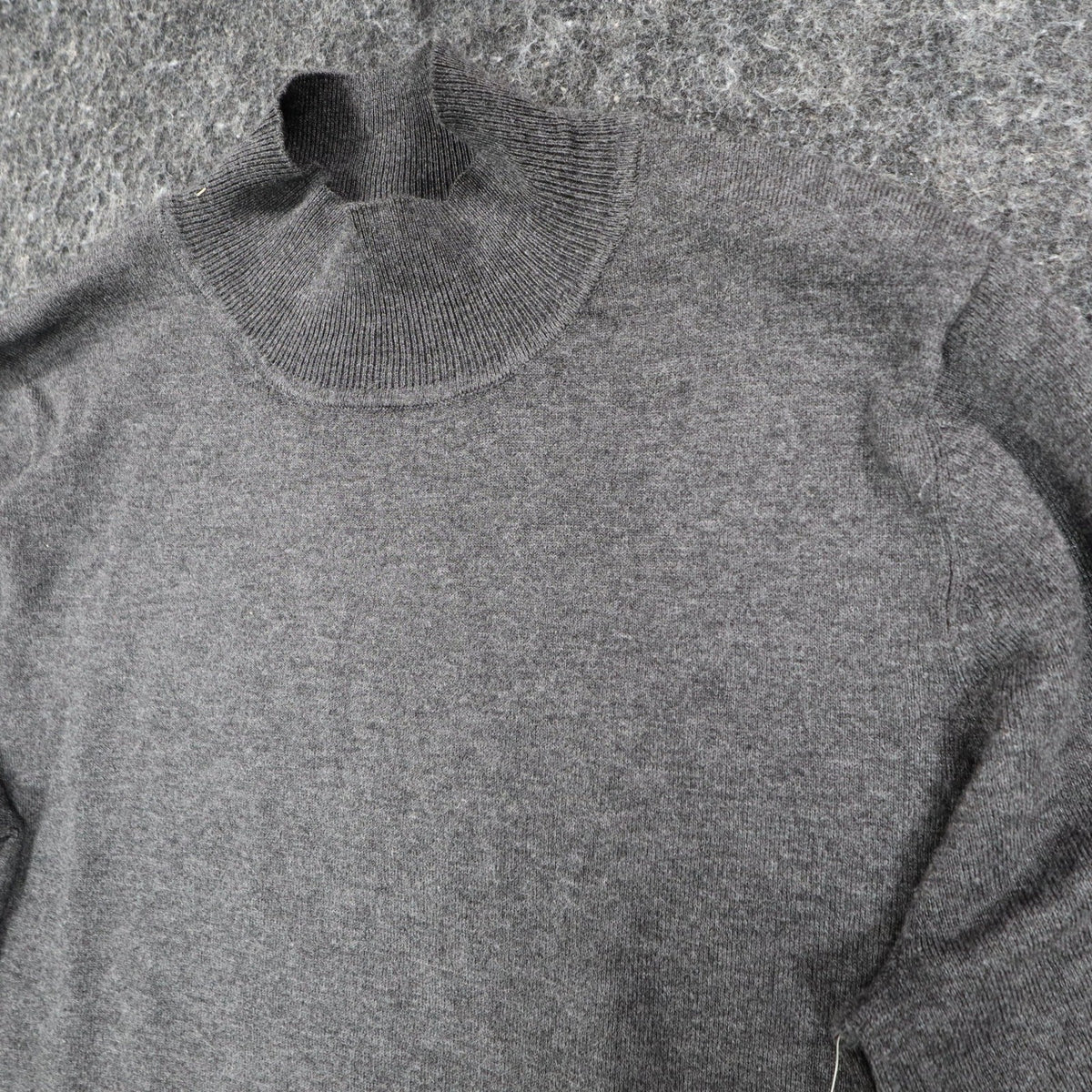 Erin London Women Large Mock Neck Balloon Sleeve Knit Top Gray 00125 NWT - take2supply