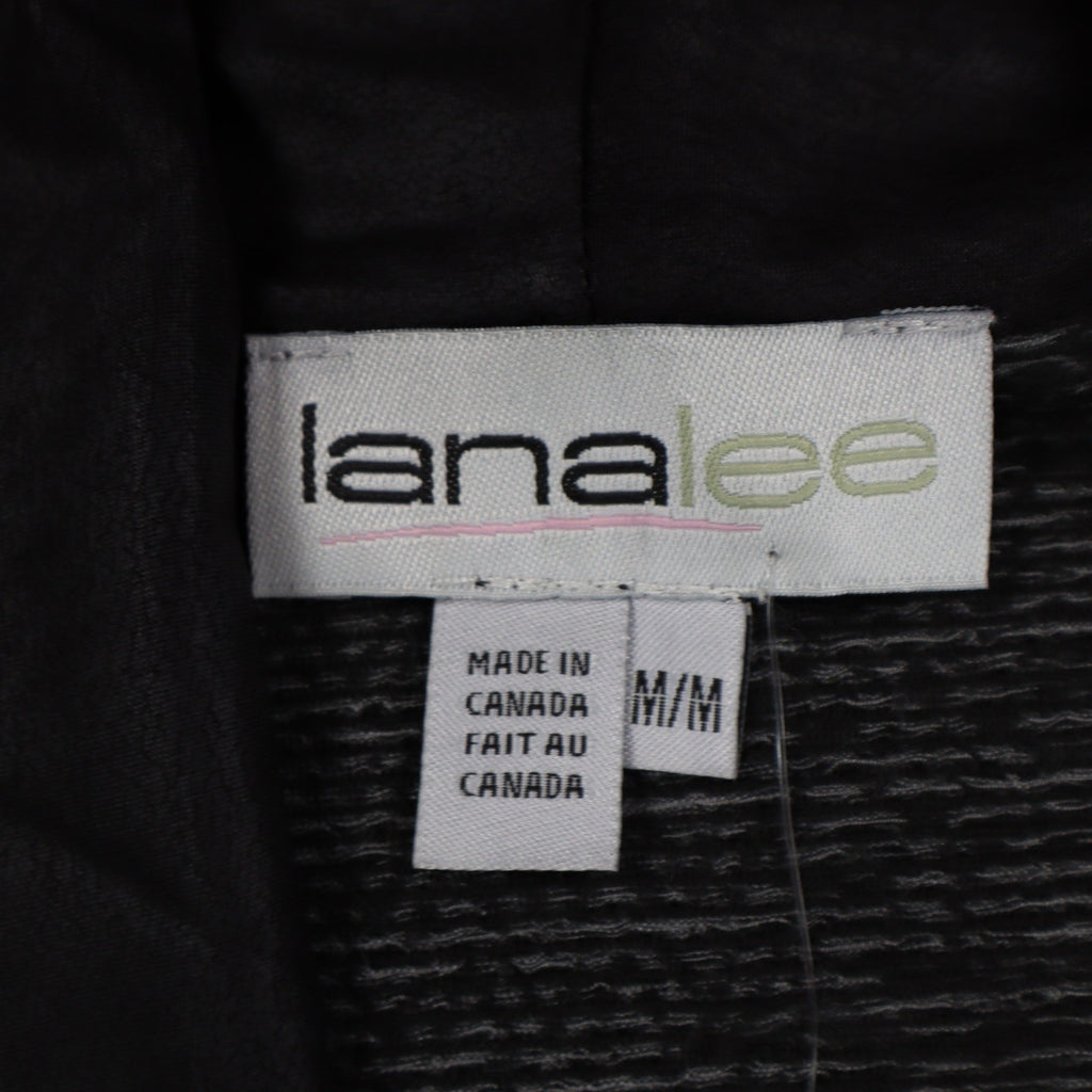 Lana Lee Cardigan Jacket Womens Medium Black White Geometric Open Front NWT - take2supply