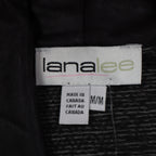 Lana Lee Cardigan Jacket Womens Medium Black White Geometric Open Front NWT - take2supply