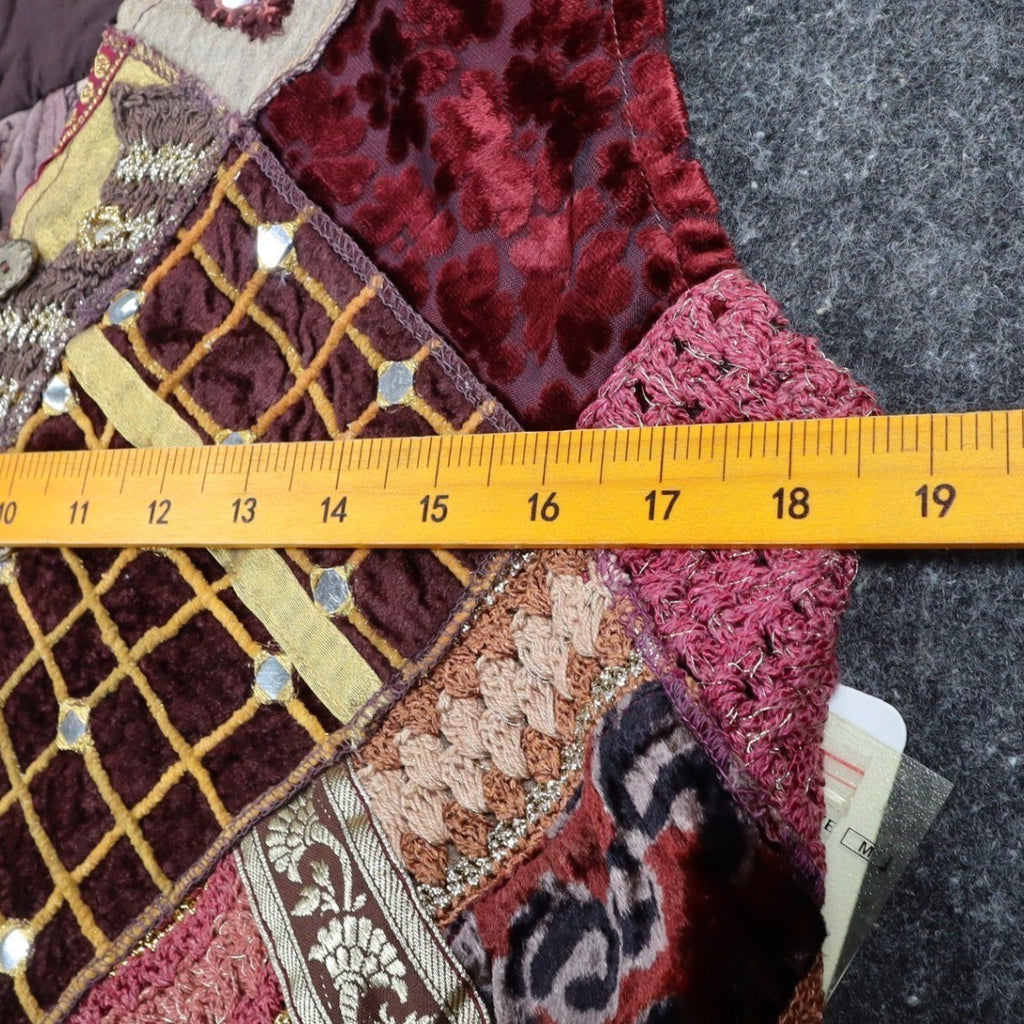 Sandy Starkman Patchwork Vest Womens M Vintage 90s Velvet Mirror Embellished New - take2supply