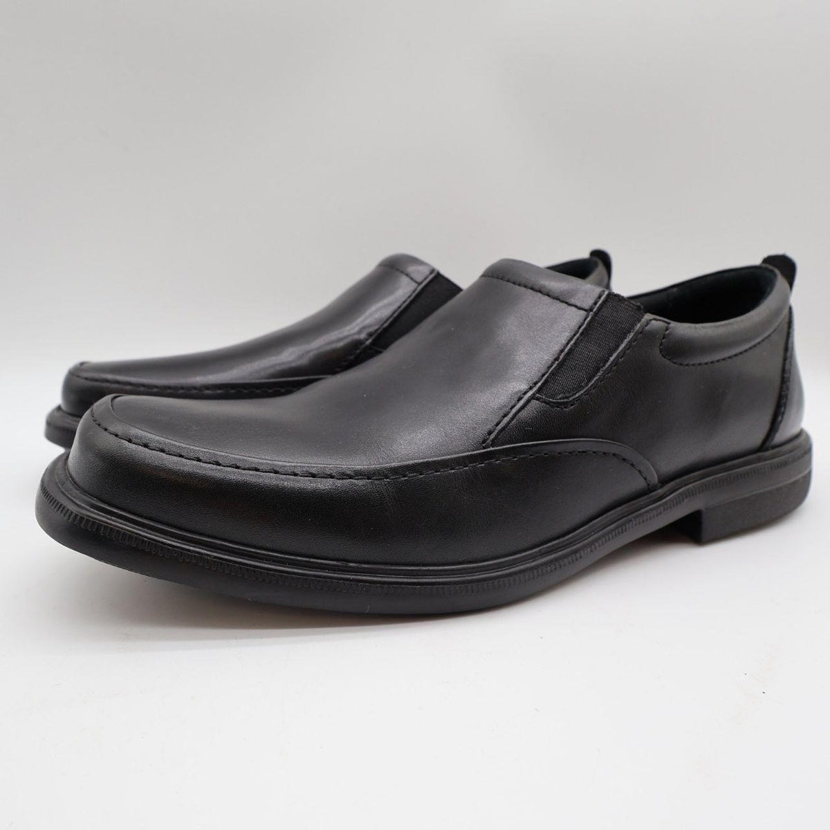 Hush Puppies Platon Hopper Mens 10 Wide Black Leather Slip On Loafer HM01686-001 - take2supply