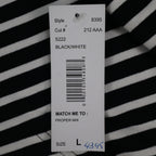Links Womens L Black White Striped Full Zip Knit Jacket Stretch NWT - take2supply