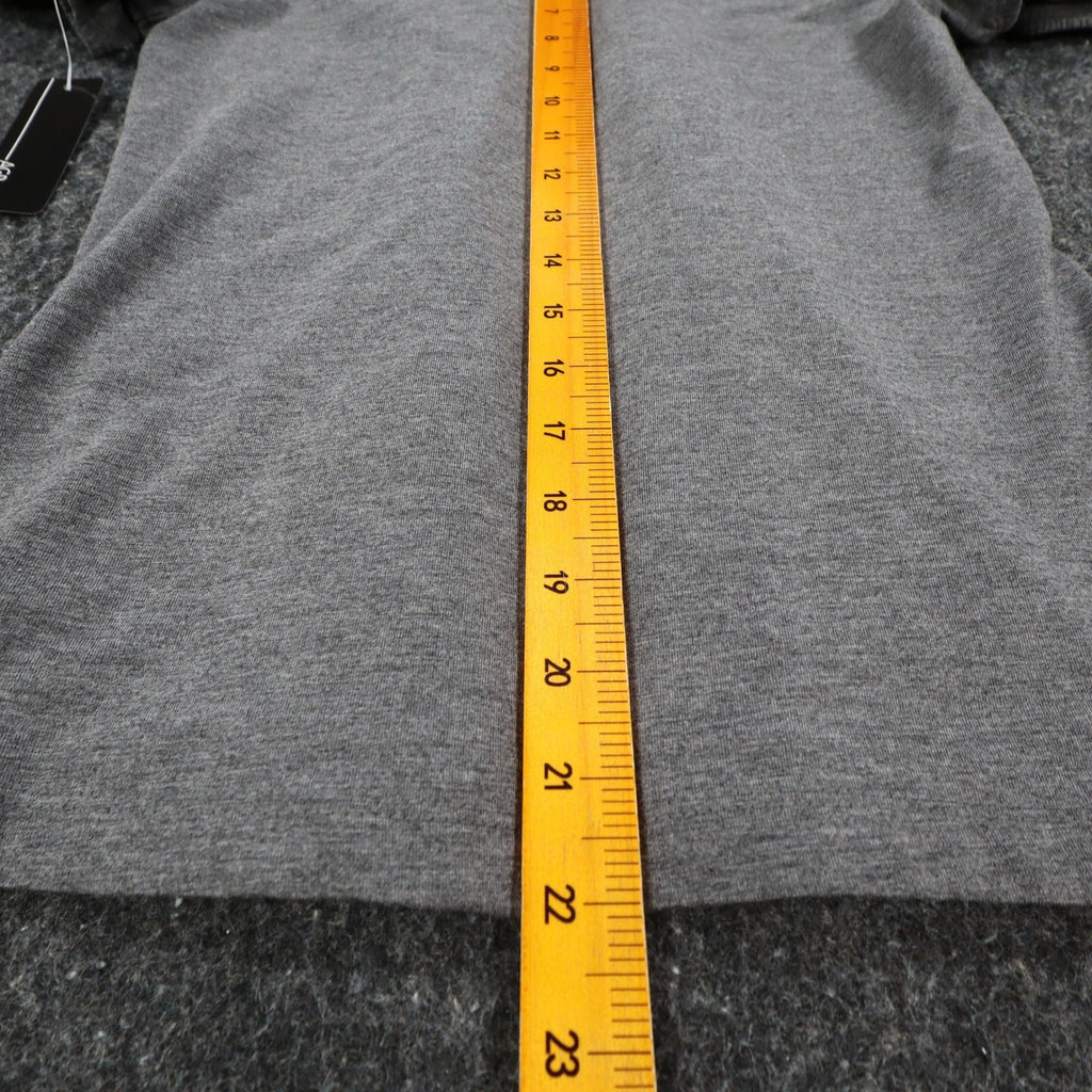 AGB Mock Neck Top Womens Size S Gray Short Puff Sleeve Pleated Front 04-29J33 - take2supply