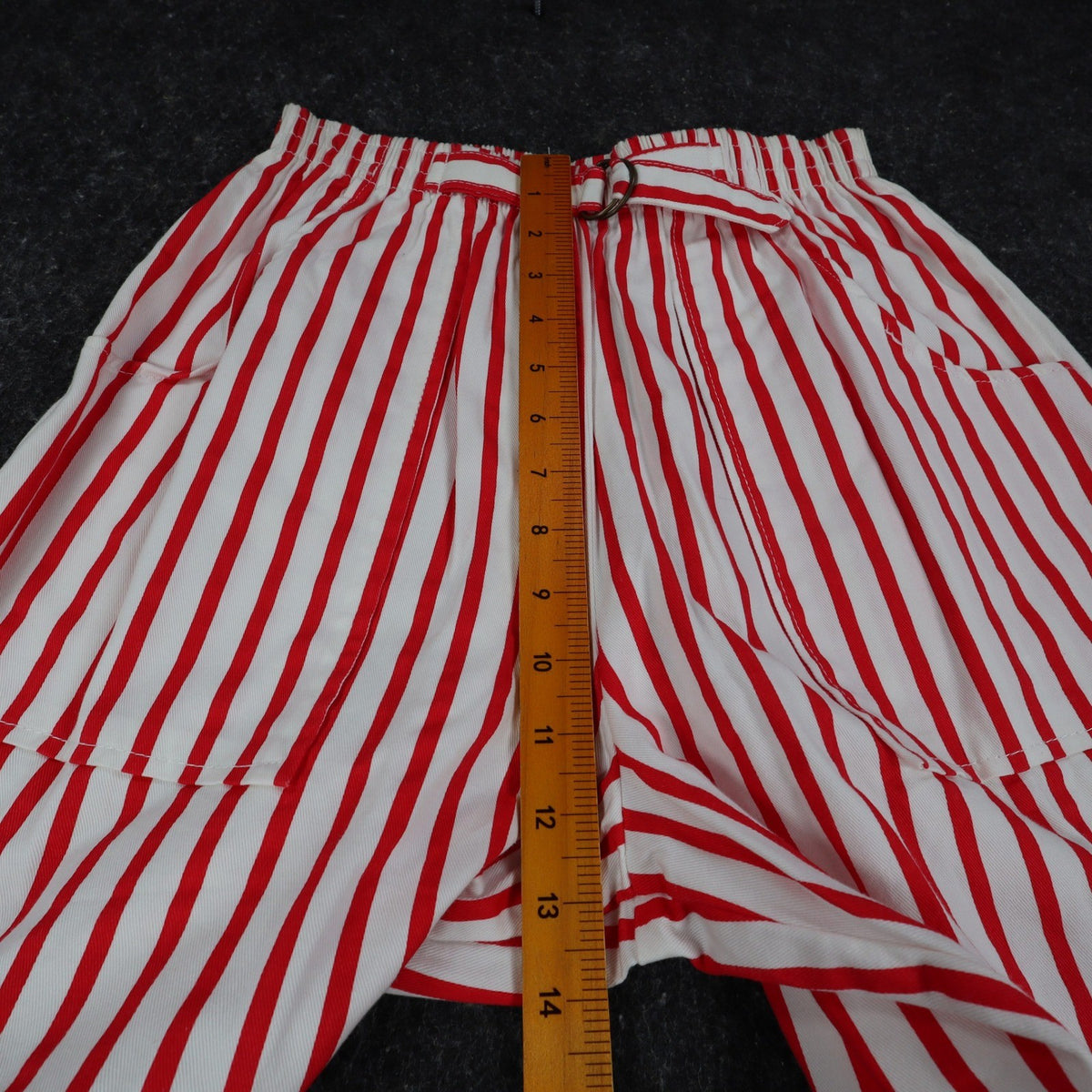 Hang Ten Shorts Womens Medium Vintage 80s Red White Striped Cotton Deadstock NWT - take2supply