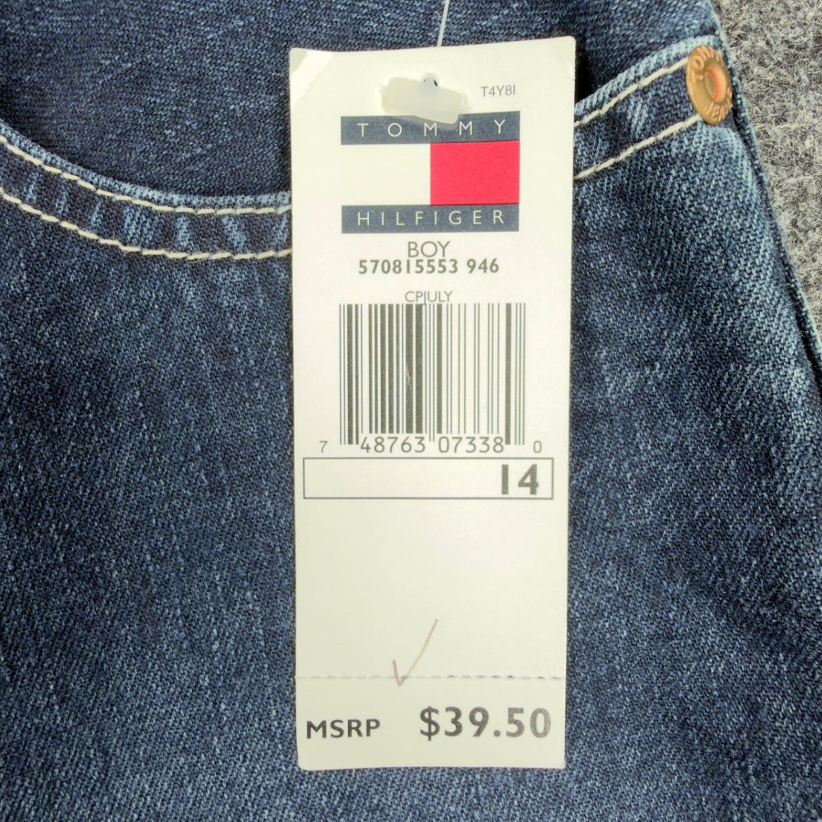 Tommy Hilfiger Y2K Freedom Fit Jeans Boy 14 Blue Cotton NWT Deadstock - take2supply