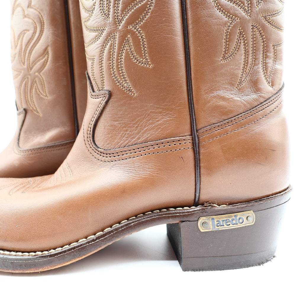 Laredo Vintage 90s Western Boots Mens 8 D Tan Brown Leather Cowboy 2786 NIB - take2supply