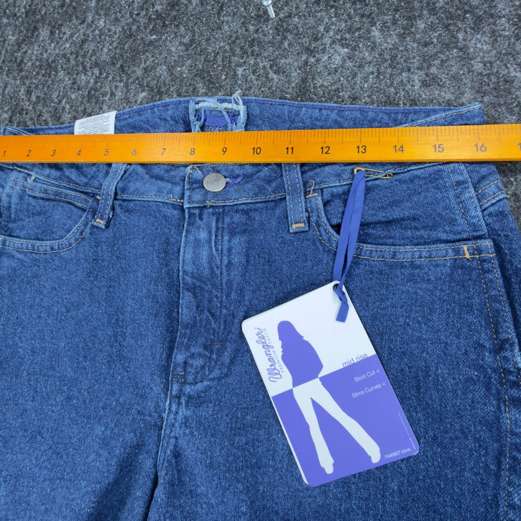 Wrangler Y2K Cowboy Cut Boot Cut Jeans Womens 9/10x32 Blue Denim NWT - take2supply