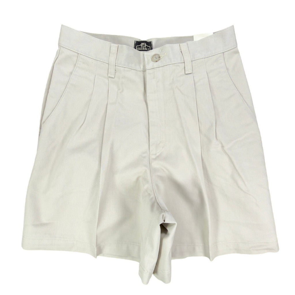 Lee Vintage 90s Pleated Shorts Womens 8P Beige Cotton NWT - take2supply