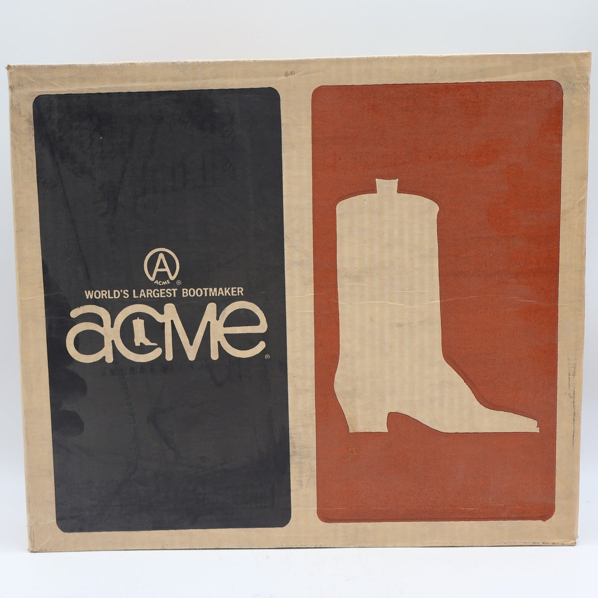 Acme Vintage Western Boots Kids 4.5D Tan Leather Square Toe Cowboy 2418 USA Made - take2supply