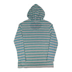 Tribal Jeans Womens S Aqua White Striped Lightweight Hooded Pullover Top NWT - take2supply