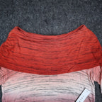 Tribal Top Womens Large Tawny Red Ombre Space Dye Asymmetrical Cowl Neck NWT - take2supply