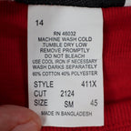 N Touch Top Womens Small Red Cotton Blend Rhinestone Split Sleeve Macintosh - take2supply