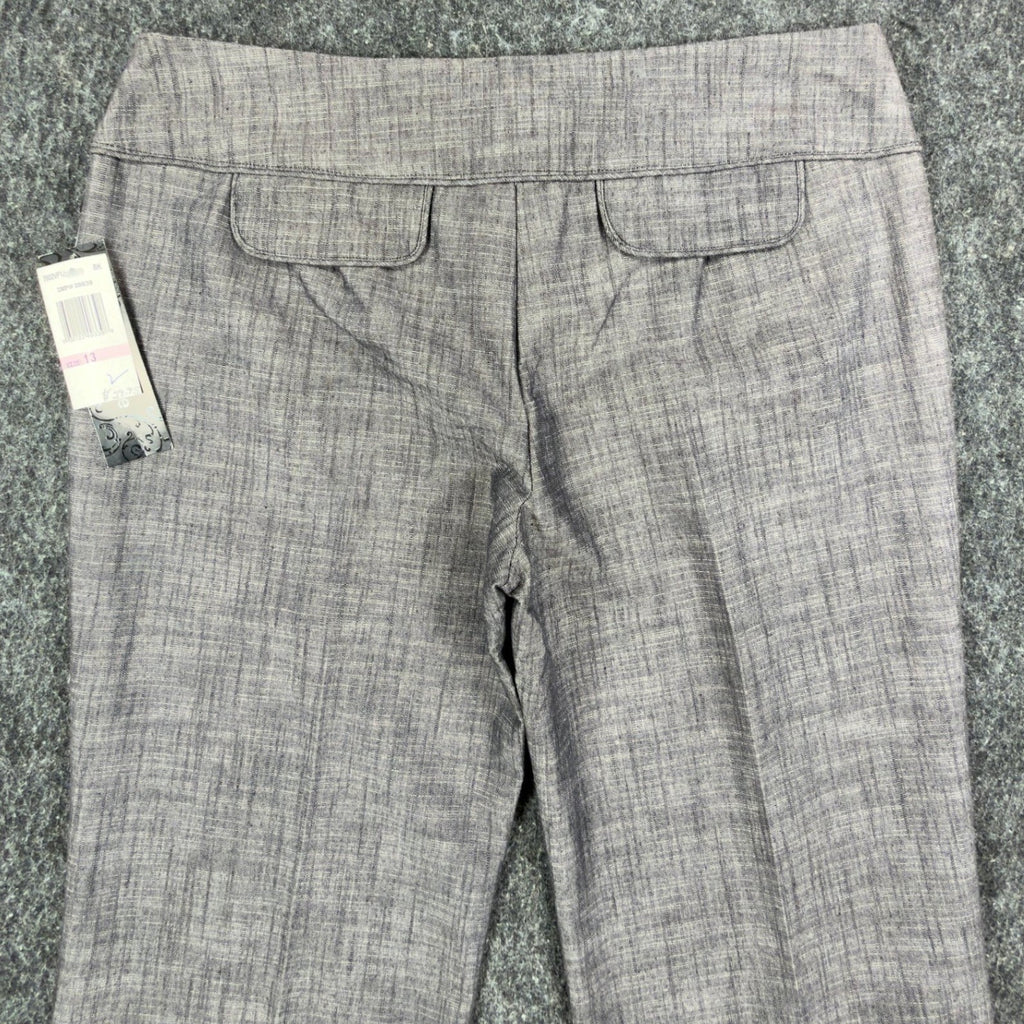 my michelle Y2K Dress Pants Juniors 13 Gray Cotton Blend Wide Leg NWT - take2supply