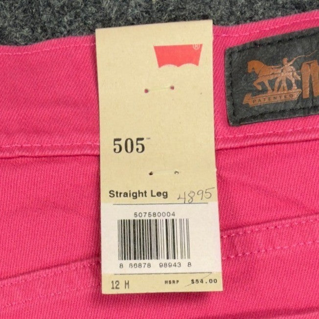 Levi's 505 Straight Leg Jeans Womens 12 Pink Cotton Blend NWT - take2supply