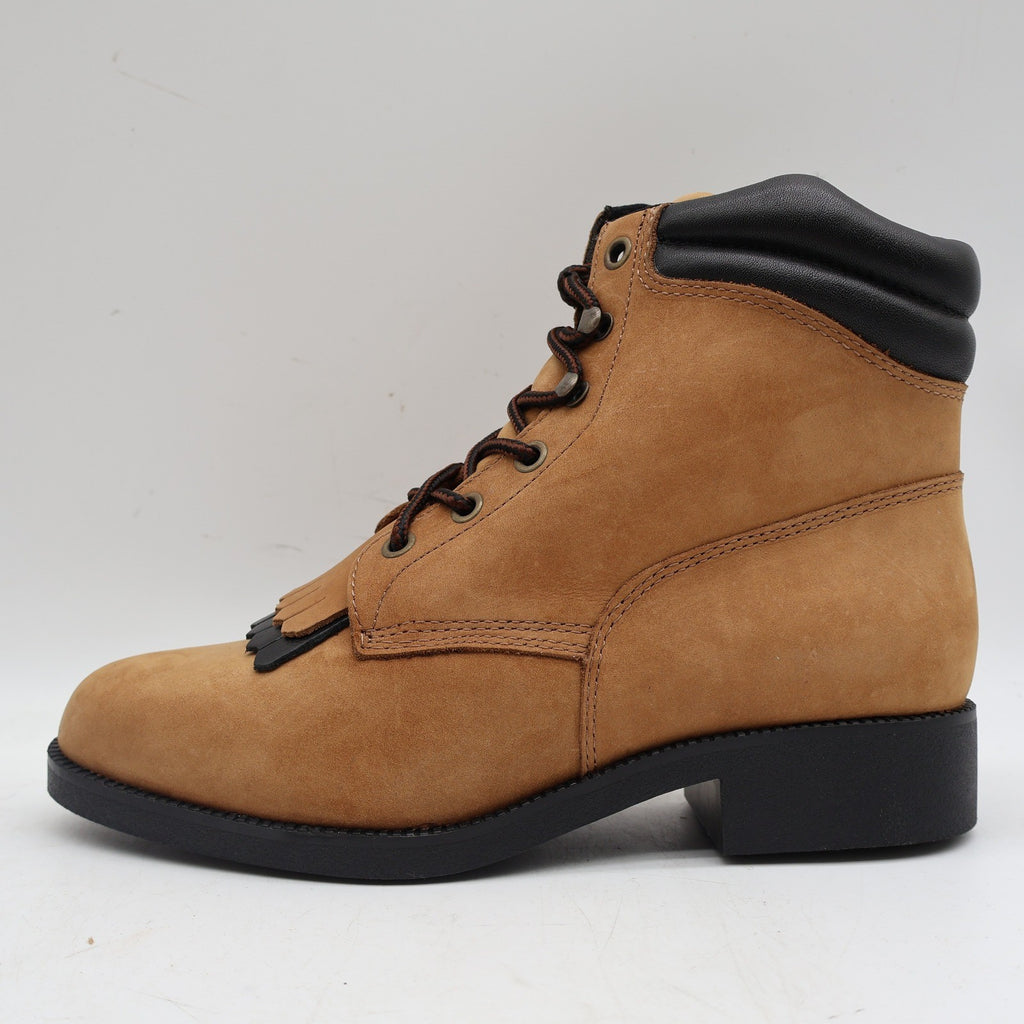 Laredo 551 Western Kiltie Boots Womens 8M Tan Leather Lace Up Deadstock 2006 - take2supply