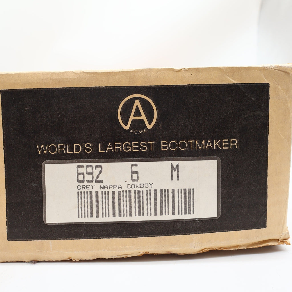 Acme Vintage 80s Cowboy Boots Womens 6 Grey Nappa Leather New Box 692 - take2supply
