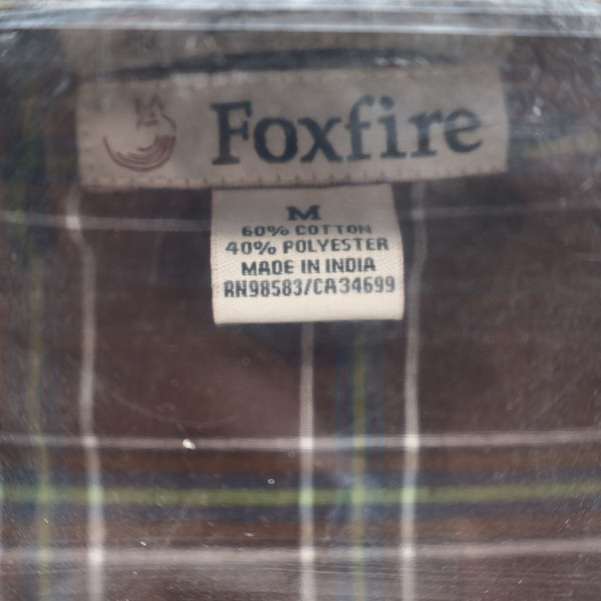 Foxfire Shirt Mens M Brown Blue Green Plaid Cotton Blend Button Down Collar NWT - take2supply