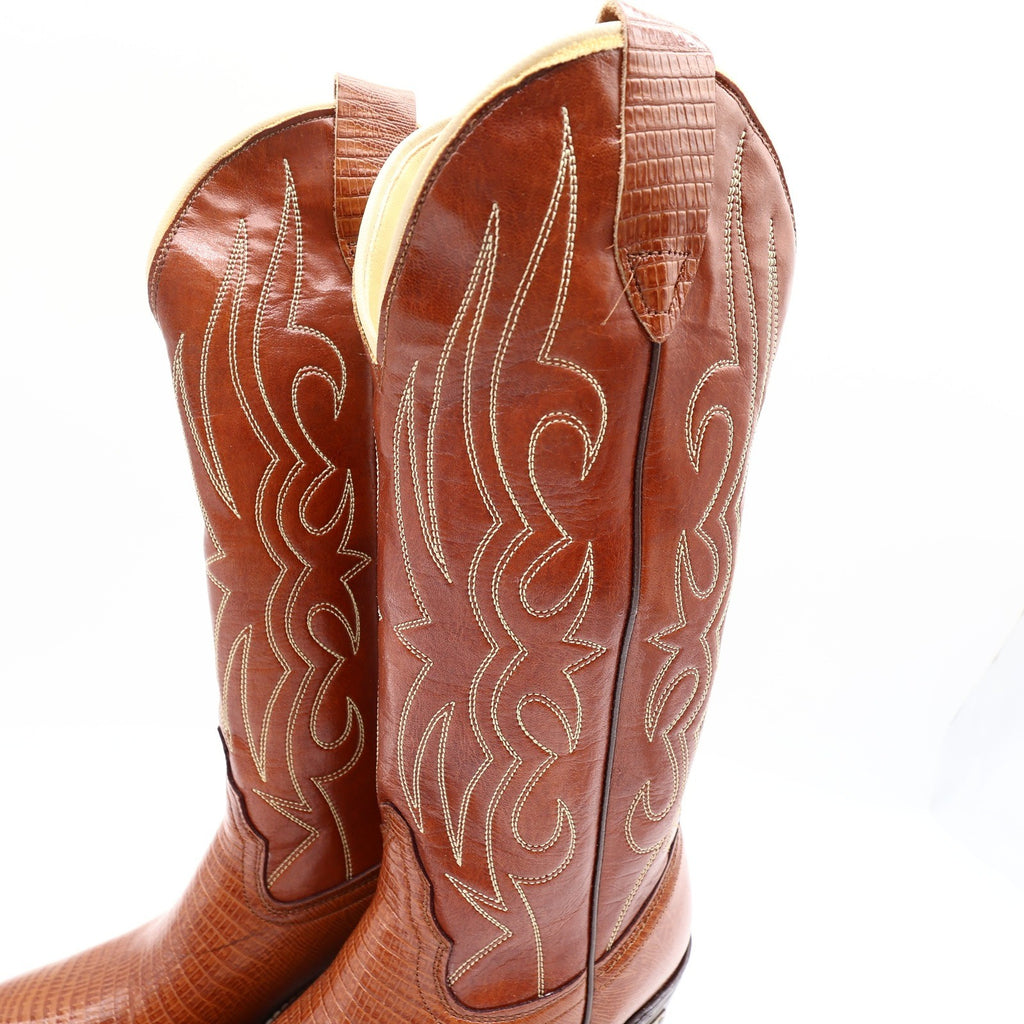 Laredo Vintage 90s Western Cowboy Boots Womens 6 B Brown Lizard Print NWT Box - take2supply