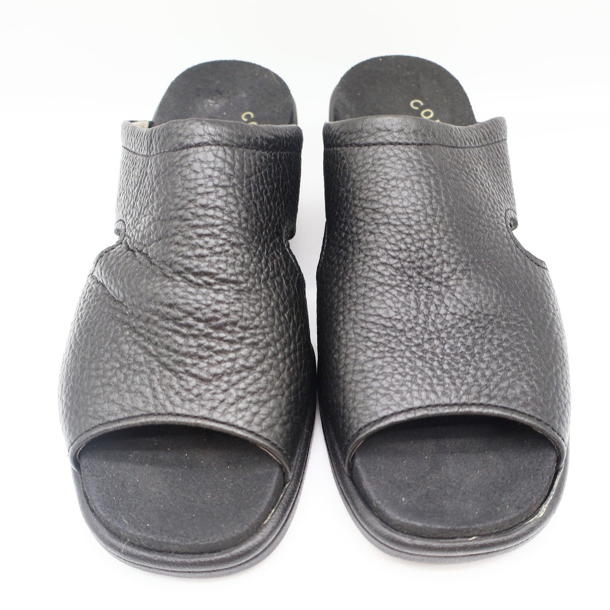 Dexter Comfort Classic Sandals Womens 7.5 Vintage Black Tumbled Leather Slides - take2supply