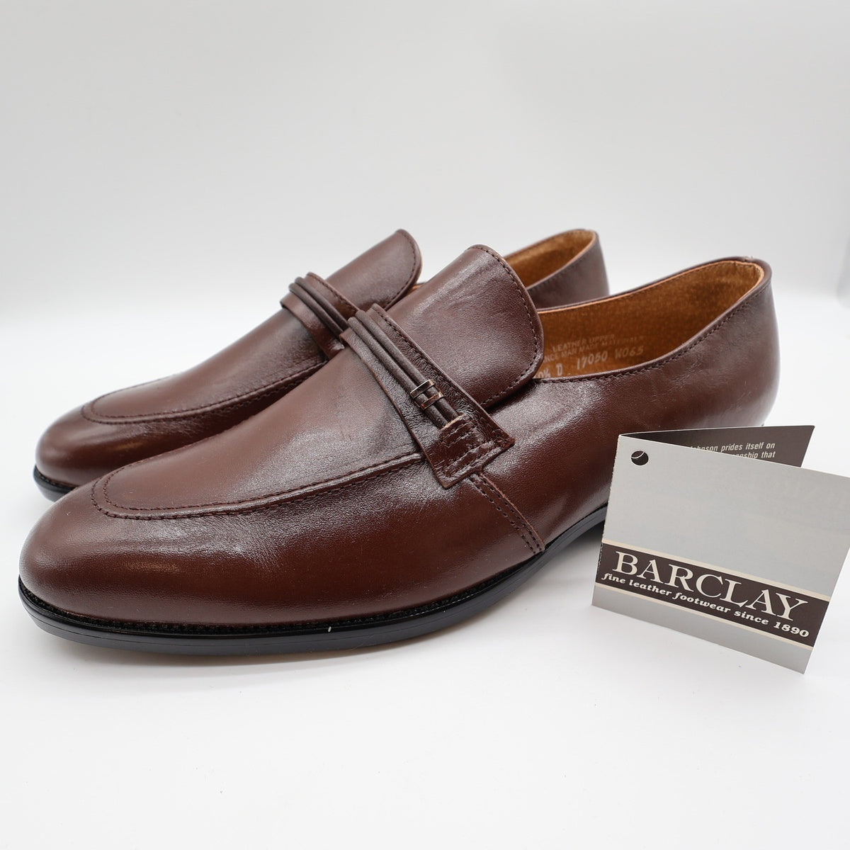 Barclay Loafers Mens 10.5 D Vintage Brown Leather Slip On Dress Shoes USA Made - take2supply