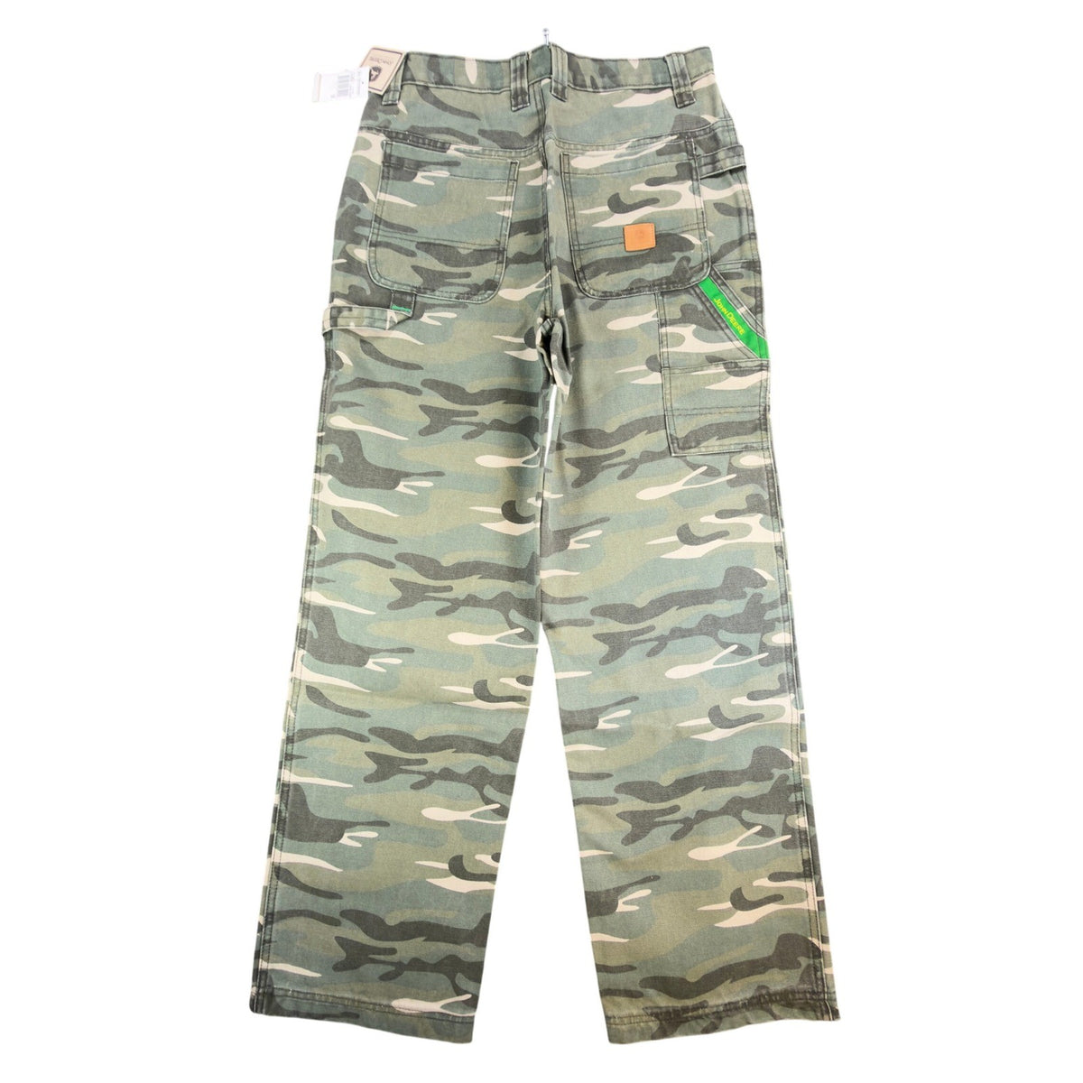John Deere Carpenter Pants Boys Size 18 Green Camo Print Cotton Canvas NWT - take2supply