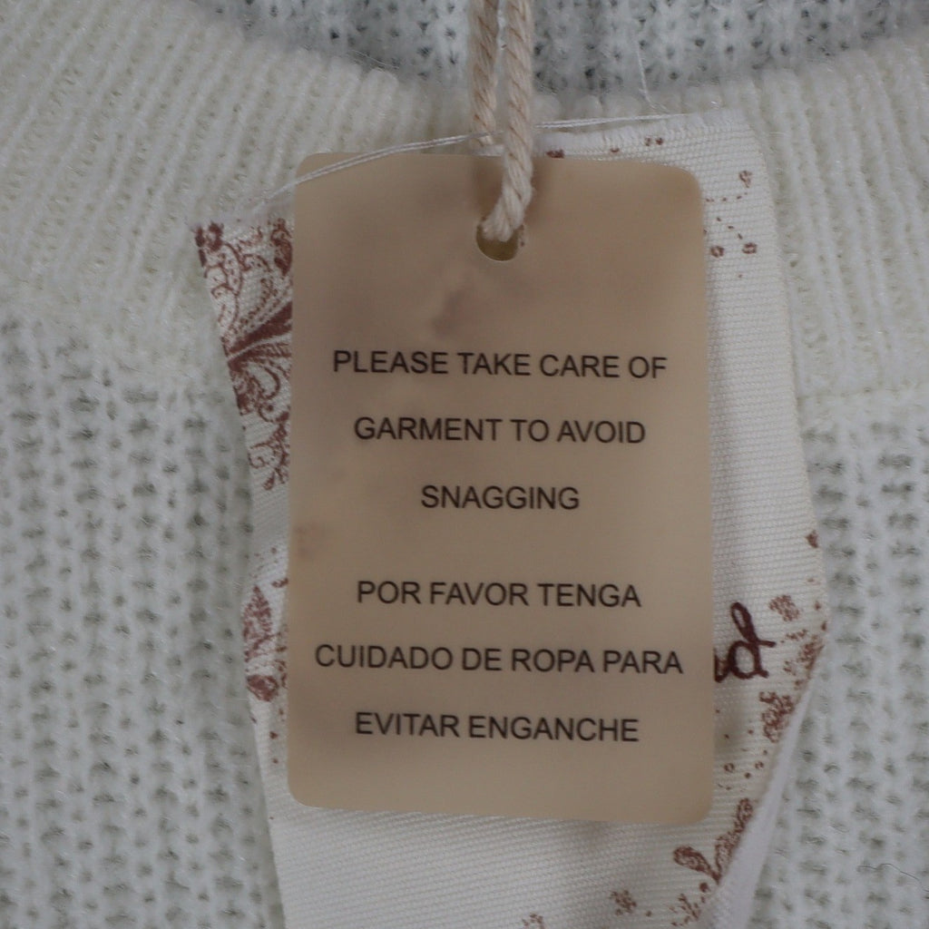 Hem & Thread Colorblock Striped Sweater Women Medium Pink Brown White Black Knit - take2supply