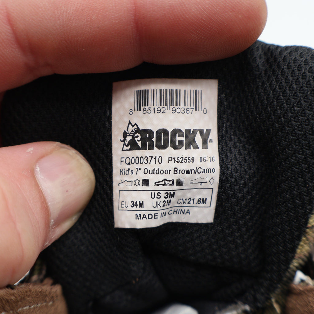 Rocky Outdoor Boots Kids 3M Brown Camo 800g Thinsulate Waterproof FQ0003710 - take2supply