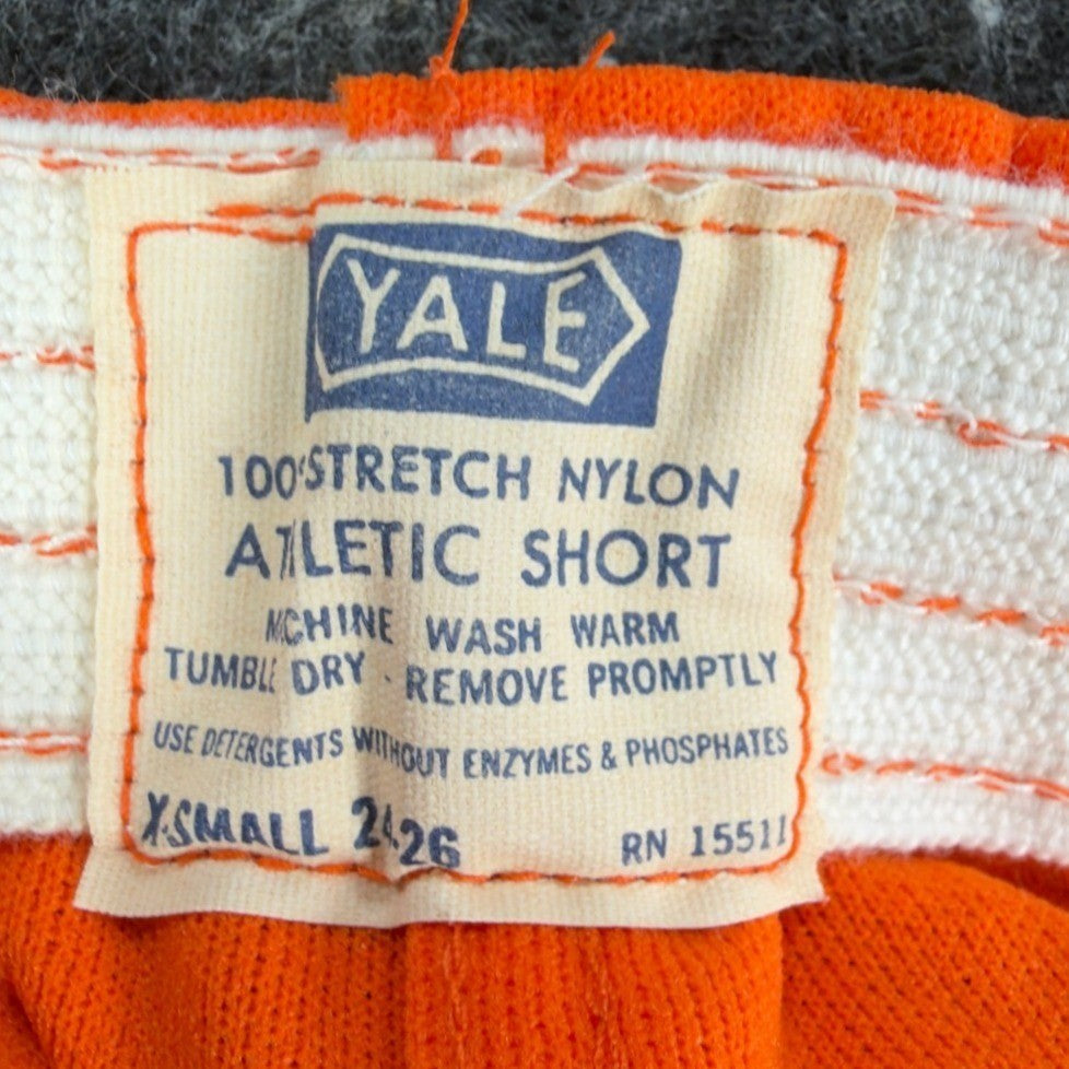 ```Yale Vintage 70s Athletic Shorts Mens XS Orange Nylon NWT``` - take2supply
