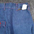 Maverick Denim Pants Kids 12 Slim Blue Red Button Pockets Wide Leg Cotton NOS - take2supply