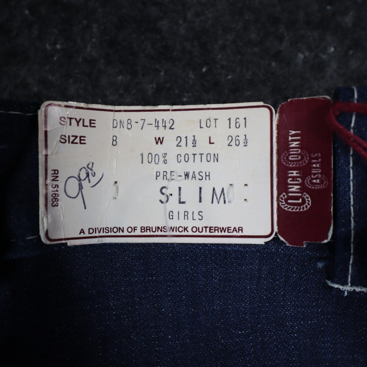 Vintage Clinchers Girls Jeans 8 Slim Blue Flare Leg USA Cotton NWT - take2supply