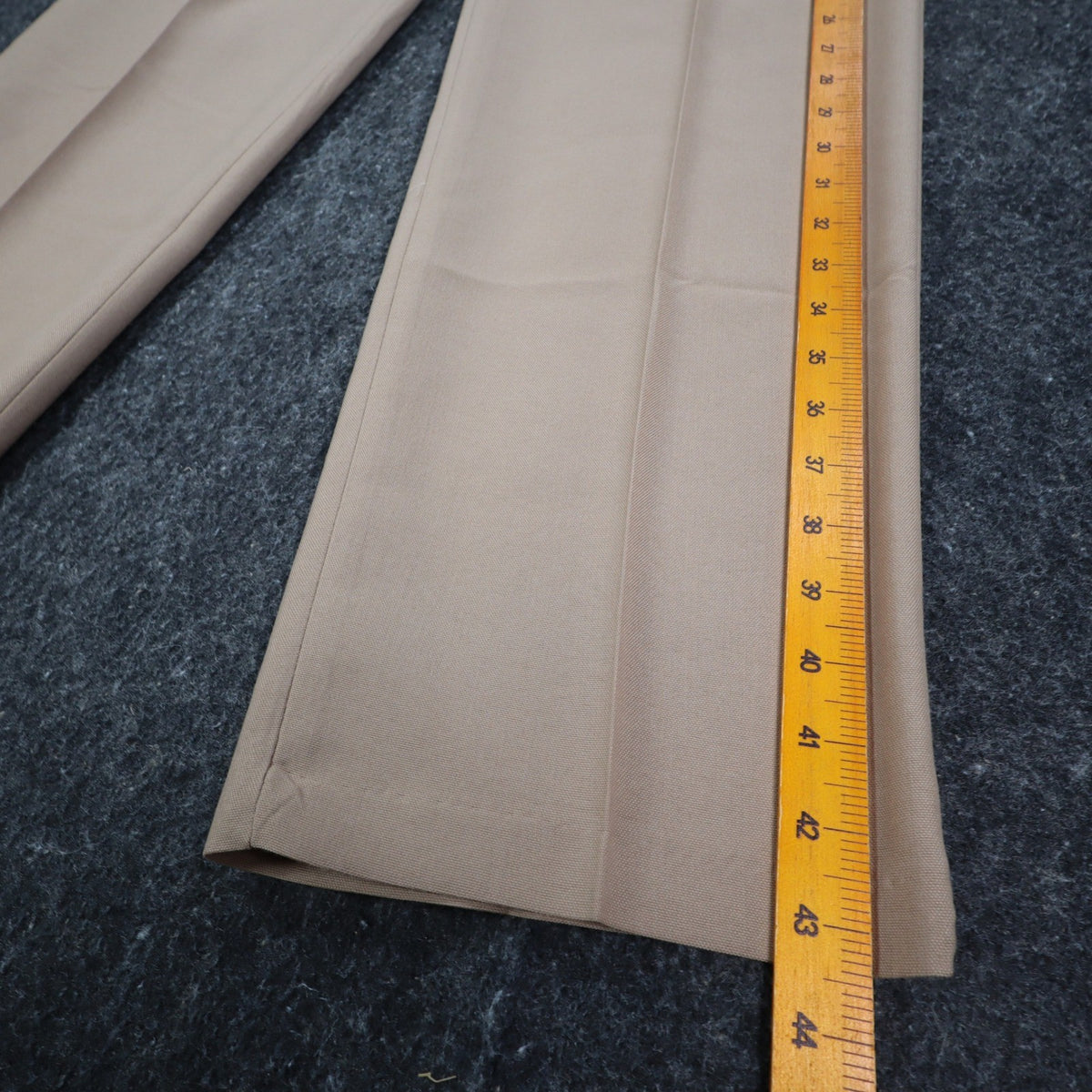 Glen Oaks Dress Pants Mens 34 Vintage 70s Tan Pleated Deadstock Polyester Slacks - take2supply