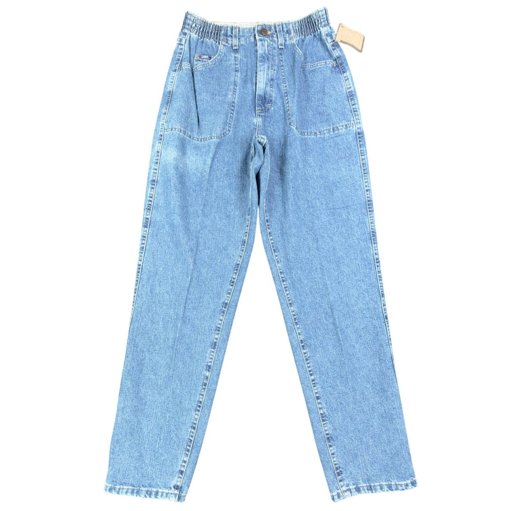 Lee Vintage 90s Side Elastic Utility Jeans Womens 8 M Blue Denim Made in USA NWT - take2supply