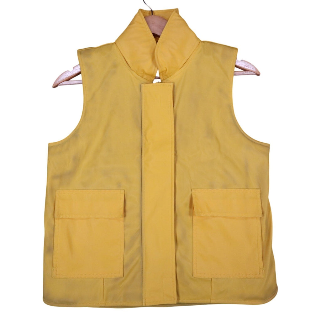 Selene Sport Vest Womens Small Vintage Y2K Yellow Fleece Lined Utility Shell - take2supply