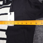 Lana Lee Sweater Womens M/L Black White Striped Colorblock Back Zip Knit Top - take2supply
