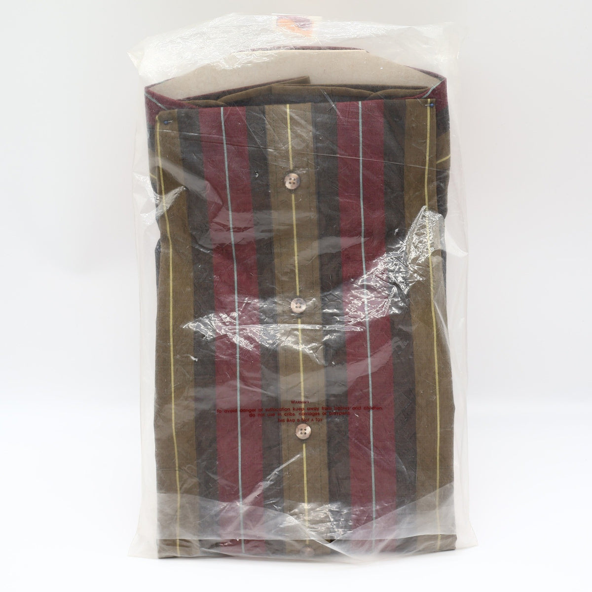 Career Club Striped Button Front Shirt Mens Medium Tall Vintage 90s Earth Tones - take2supply