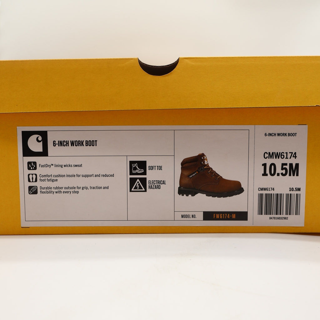 Carhartt 6-Inch Work Boot Mens 10.5 Brown Leather Soft Toe New CMW6174 - take2supply