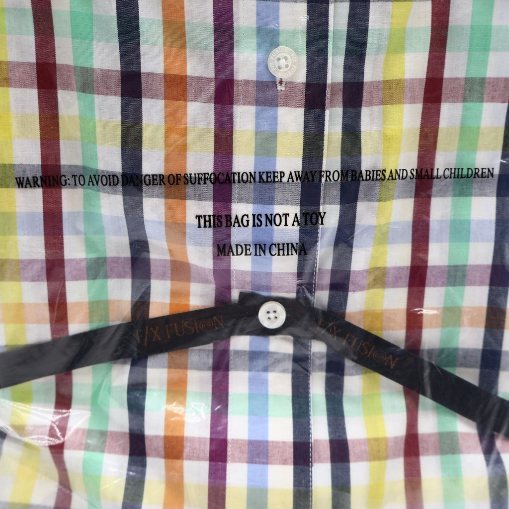 F/X Fusion Shirt Mens Large L Multicolor Check Button Down Easy Care D552 New - take2supply