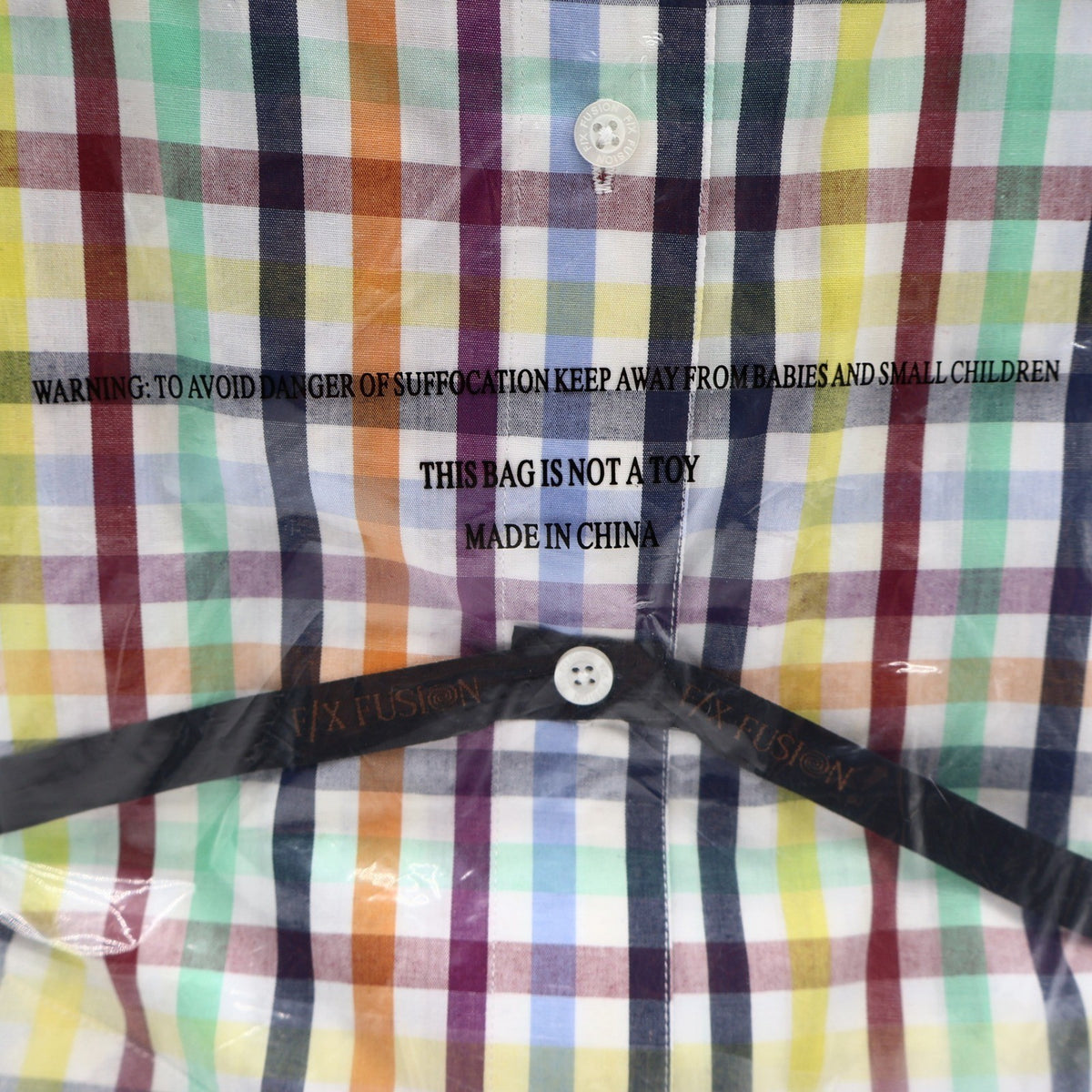 F/X Fusion Shirt Mens Large L Multicolor Check Button Down Easy Care D552 New - take2supply