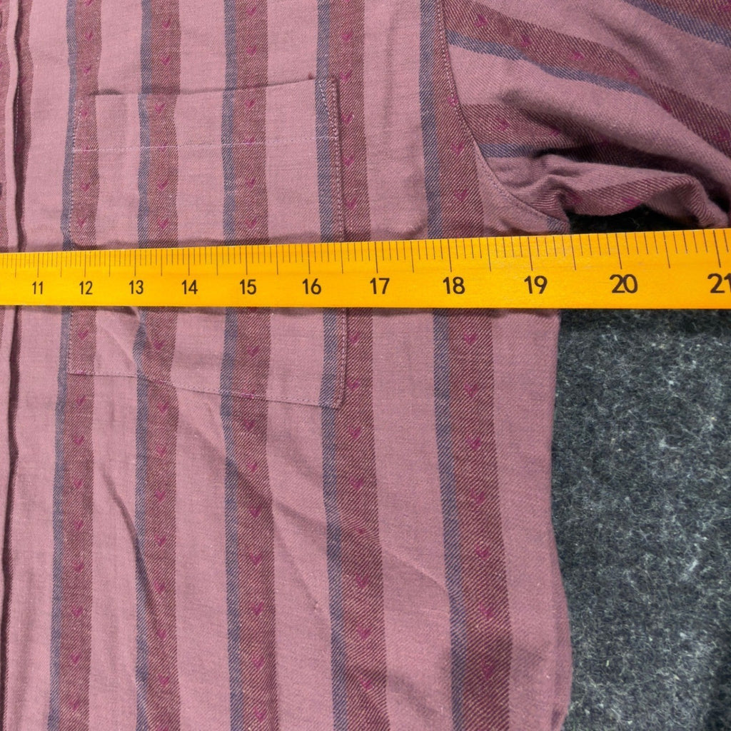 Bill Blass Vintage 80s Striped Button Down Shirt Womens 10 Fuchsia Cotton NWT - take2supply