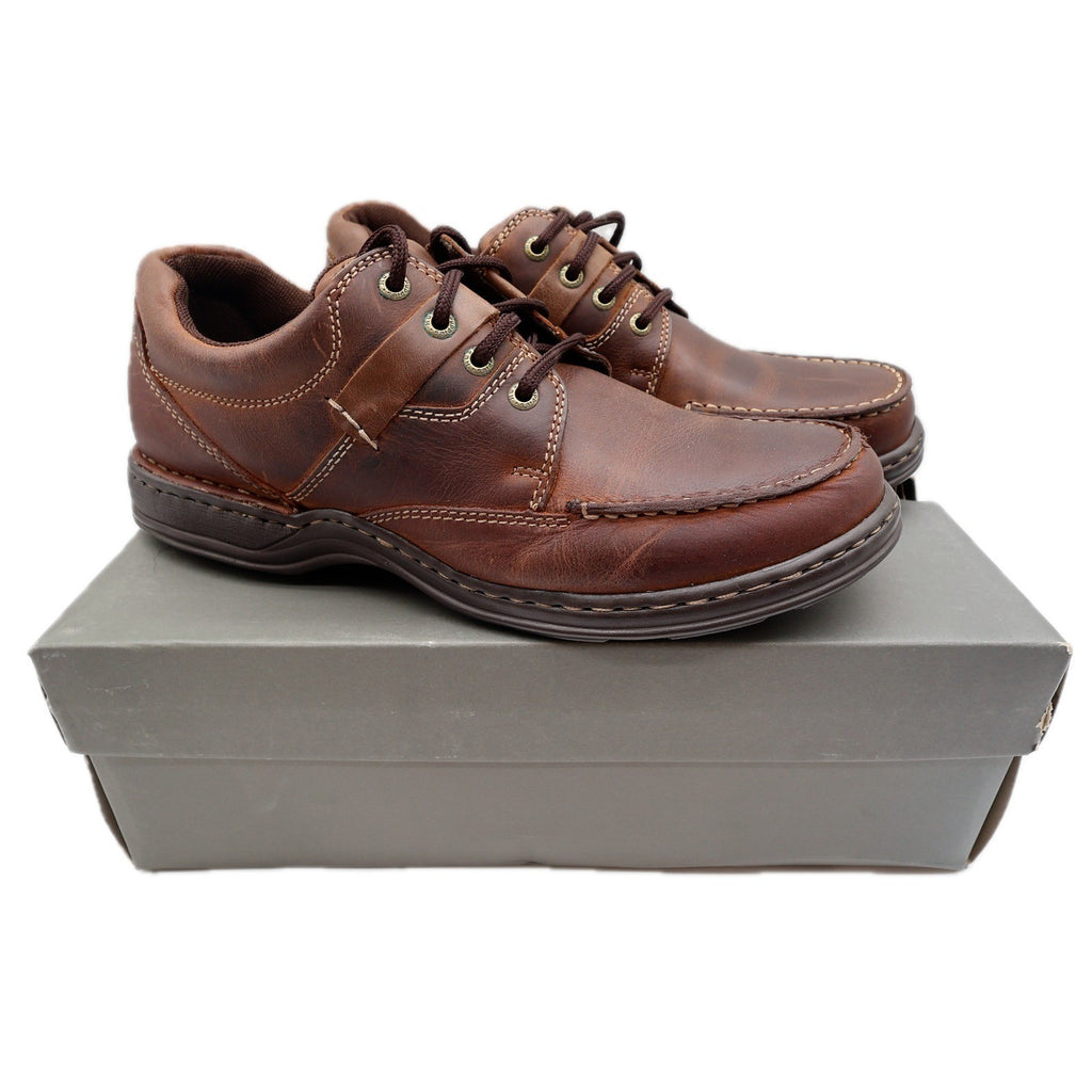 Hush Puppies Randall Mens Size 11 M Chestnut Leather Moc Toe Oxford H100551 - take2supply