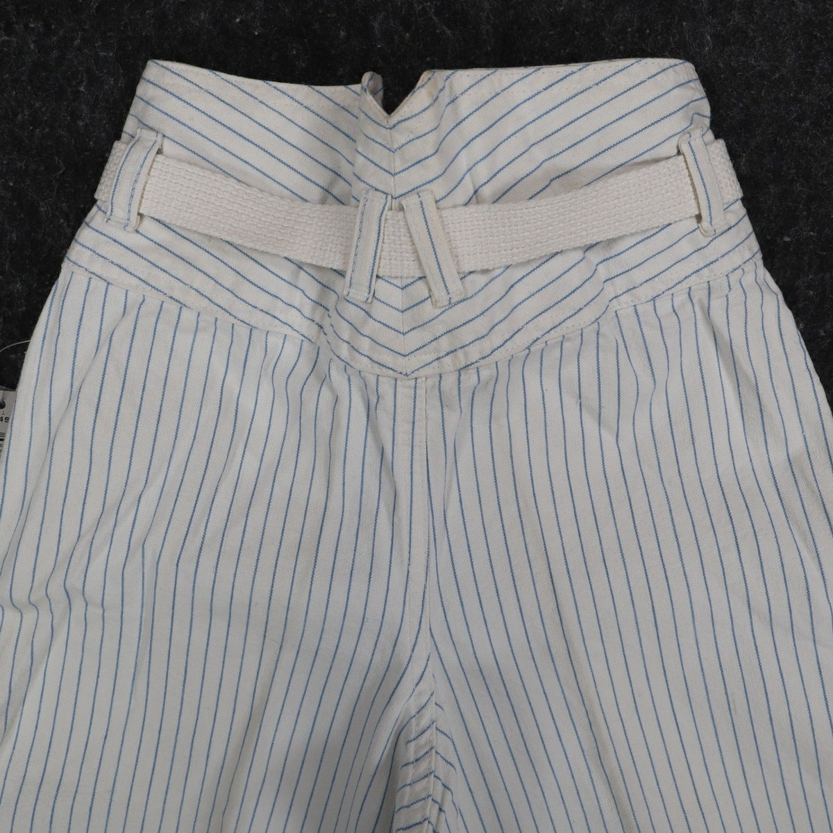 Lee Melbourne Skirt Shorts Girls 8 Vintage 90s White Blue Stripe Paperbag Waist - take2supply