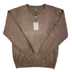 F/X Fusion V-Neck Sweater Mens M Brown Heather Cotton Blend NWT - take2supply