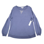 Erin London Top Womens Large NWT Blue Rhinestone Embellished Balloon Sleeve - take2supply