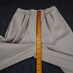 Vintage 90s High Rise Pleated Trousers Womens 11/12 Beige Wide Leg Made in USA - take2supply