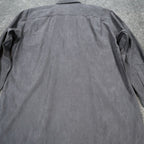 Irvine Park Button Up Mens XLG Gray Excellent Faux Suede Long Sleeve - take2supply