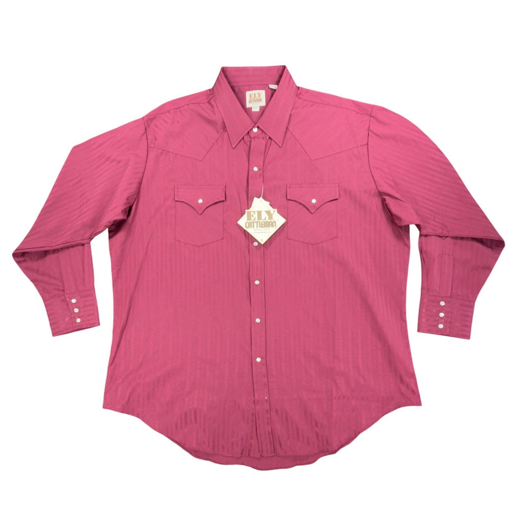 ELY CATTLEMAN Modern Western Shirt Mens XXL Burgundy Pearl Snap NWT - take2supply
