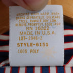 Sunny Shores Blouse Womens 18 Vintage 80s Red White Blue Striped Puff Shoulder - take2supply