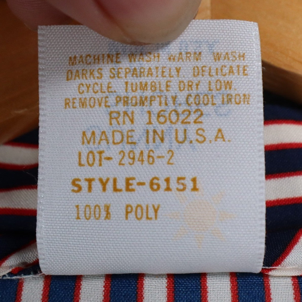 Sunny Shores Blouse Womens 18 Vintage 80s Red White Blue Striped Puff Shoulder - take2supply