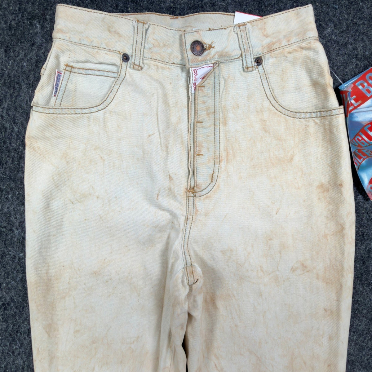 Bugle Boy Vintage 90s Jeans Womens 7 Tan Cotton NWT Made in USA High Waist Denim - take2supply